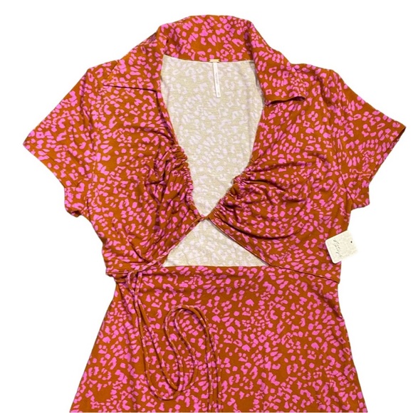 Free People Womens Cut Out Floral Mini Dress - Picture 10 of 14